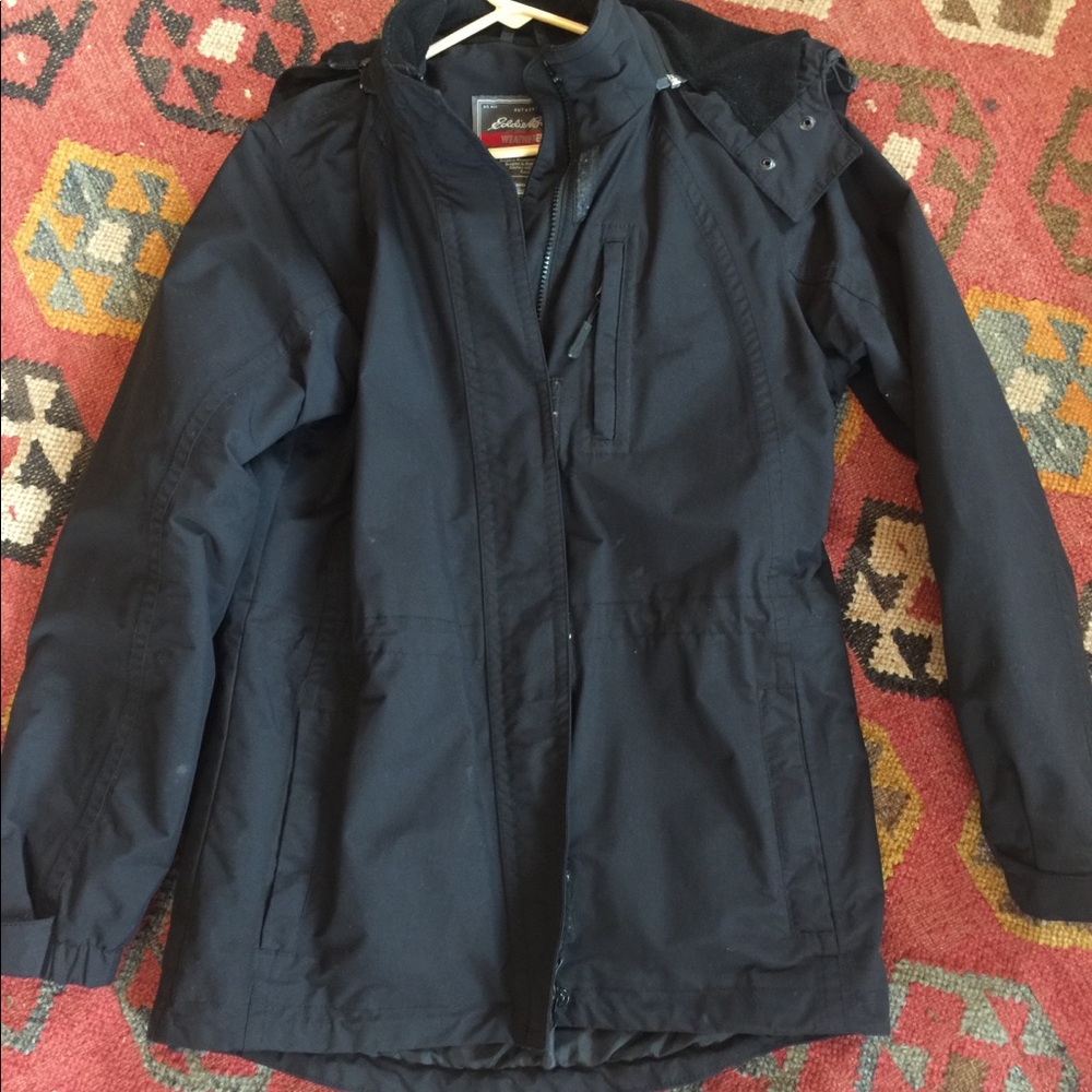 Eddie Bauer fleece-lined rain jacket
